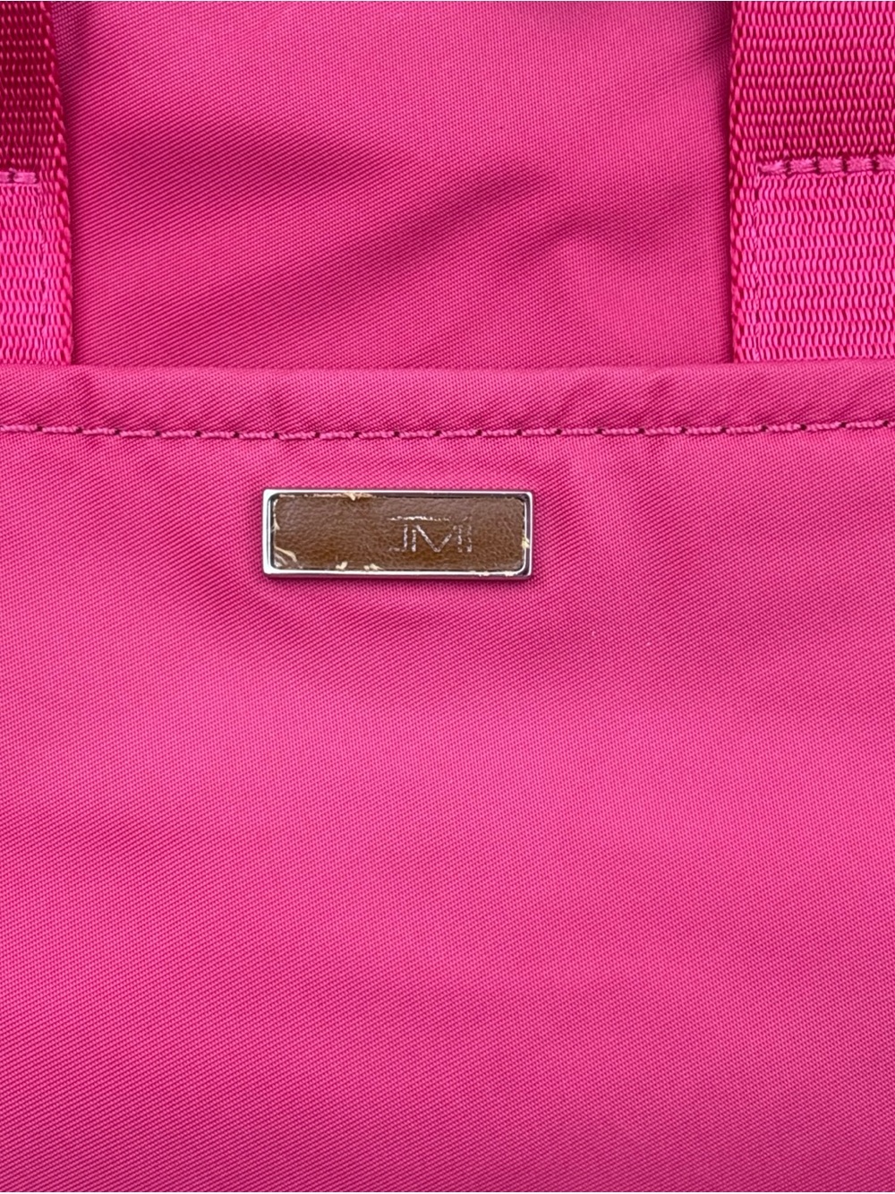 TUMI Backpack With Computer Sleeve Nylon with Leather Trim Pink - Picture 2 of 16